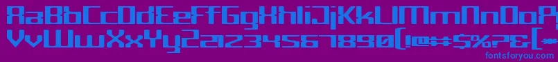 fuente Cyborg – Fuentes Azules Sobre Fondo Morado