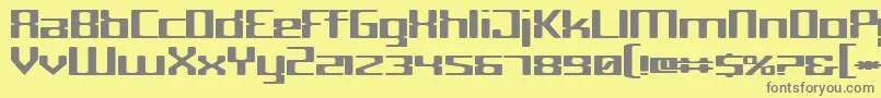 Cyborg-Schriftart – Graue Schriften auf gelbem Hintergrund