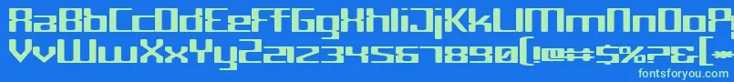 Cyborg Font – Green Fonts on Blue Background