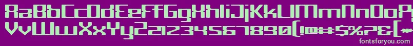 Cyborg Font – Green Fonts on Purple Background