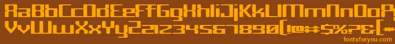 Cyborg Font – Orange Fonts on Brown Background