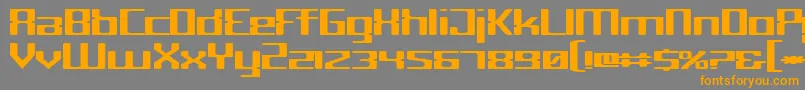 Cyborg-Schriftart – Orangefarbene Schriften auf grauem Hintergrund