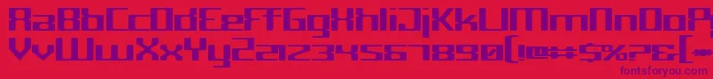 フォントCyborg – 赤い背景に紫のフォント