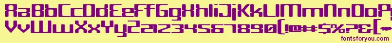 Cyborg Font – Purple Fonts on Yellow Background