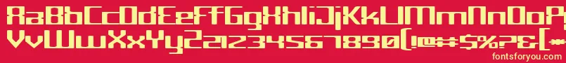 Cyborg Font – Yellow Fonts on Red Background