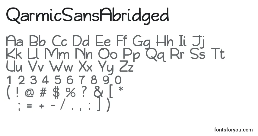Шрифт QarmicSansAbridged – алфавит, цифры, специальные символы