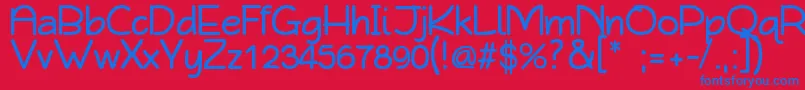 QarmicSansAbridged Font – Blue Fonts on Red Background