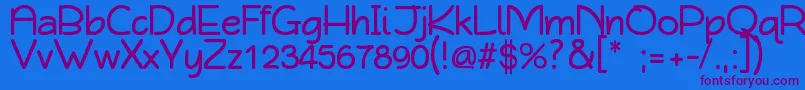 Police QarmicSansAbridged – polices violettes sur fond bleu