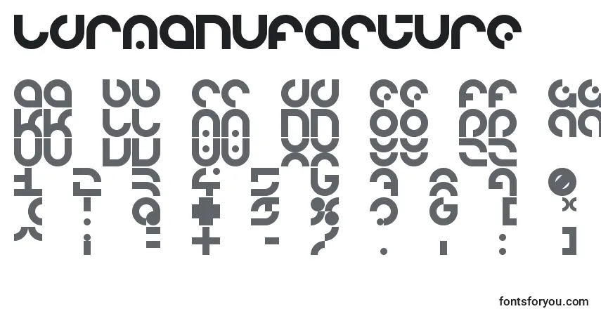 Schriftart LdrManufacture – Alphabet, Zahlen, spezielle Symbole