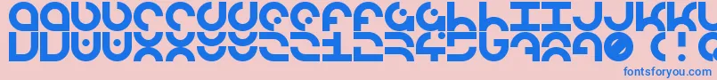 LdrManufacture-Schriftart – Blaue Schriften auf rosa Hintergrund