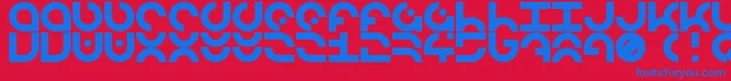 LdrManufacture Font – Blue Fonts on Red Background