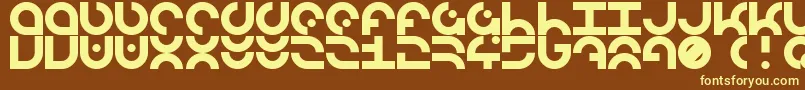 フォントLdrManufacture – 黄色のフォント、茶色の背景