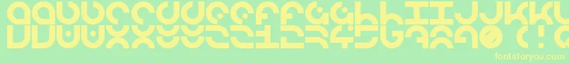 LdrManufacture-fontti – keltaiset fontit vihreällä taustalla
