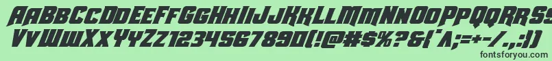 フォントUniongraysuperital – 緑の背景に黒い文字