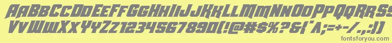 フォントUniongraysuperital – 黄色の背景に灰色の文字