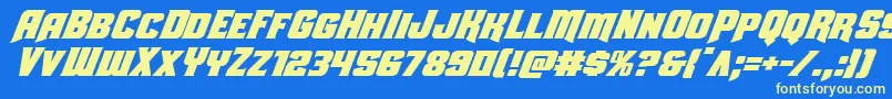 Uniongraysuperital Font – Yellow Fonts on Blue Background