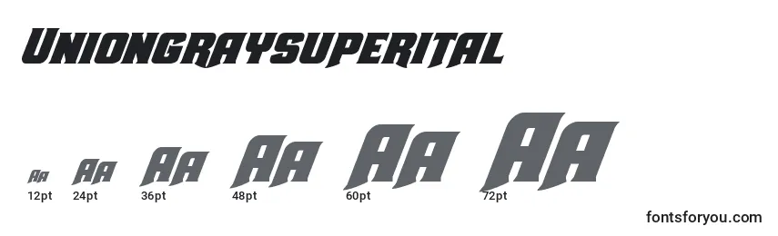 Uniongraysuperital Font Sizes