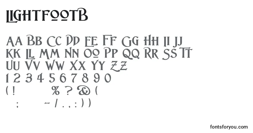 Czcionka LightfootB – alfabet, cyfry, specjalne znaki
