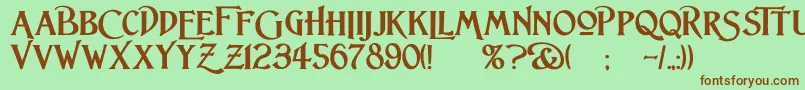 LightfootB Font – Brown Fonts on Green Background