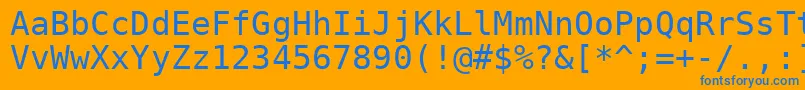 フォントVeramono – オレンジの背景に青い文字