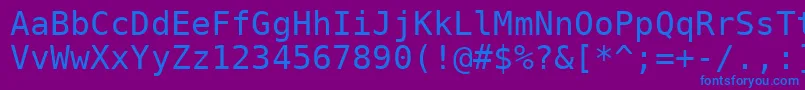 フォントVeramono – 紫色の背景に青い文字