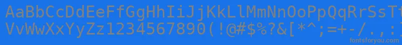 フォントVeramono – 青い背景に灰色の文字