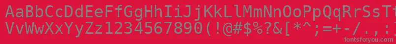 フォントVeramono – 赤い背景に灰色の文字