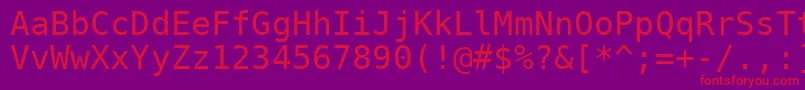 フォントVeramono – 紫の背景に赤い文字