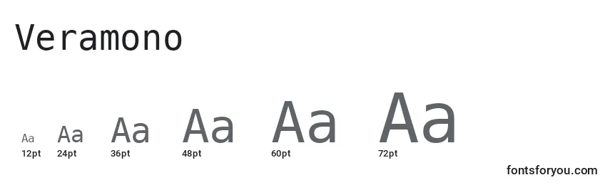 Veramono Font Sizes