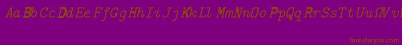 CmTypewriterItalic-Schriftart – Braune Schriften auf violettem Hintergrund