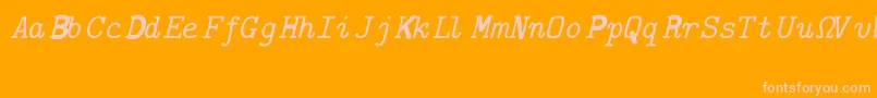 CmTypewriterItalic Font – Pink Fonts on Orange Background
