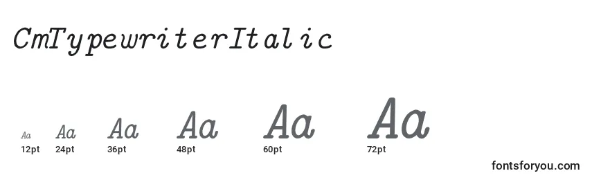 CmTypewriterItalic Font Sizes