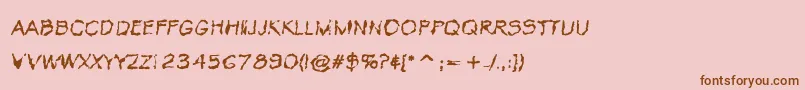 フォントVtcKrinkleKutRegular – ピンクの背景に茶色のフォント