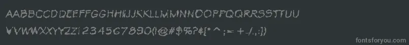 フォントVtcKrinkleKutRegular – 黒い背景に灰色の文字