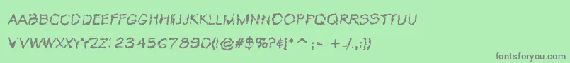 VtcKrinkleKutRegular Font – Gray Fonts on Green Background