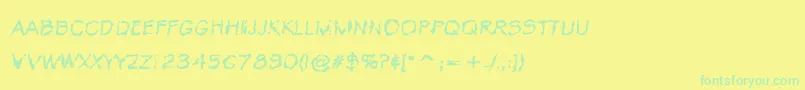 VtcKrinkleKutRegular Font – Green Fonts on Yellow Background