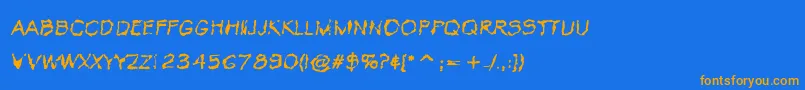 Шрифт VtcKrinkleKutRegular – оранжевые шрифты на синем фоне