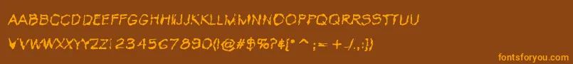 VtcKrinkleKutRegular Font – Orange Fonts on Brown Background