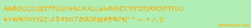 VtcKrinkleKutRegular Font – Orange Fonts on Green Background