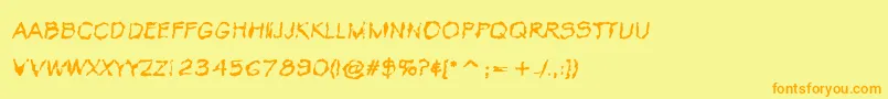 VtcKrinkleKutRegular Font – Orange Fonts on Yellow Background