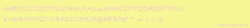 VtcKrinkleKutRegular Font – Pink Fonts on Yellow Background