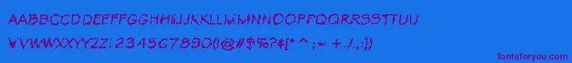 Шрифт VtcKrinkleKutRegular – фиолетовые шрифты на синем фоне