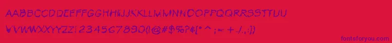 VtcKrinkleKutRegular-Schriftart – Violette Schriften auf rotem Hintergrund
