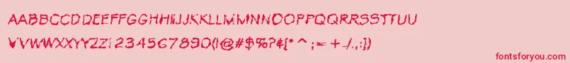フォントVtcKrinkleKutRegular – ピンクの背景に赤い文字