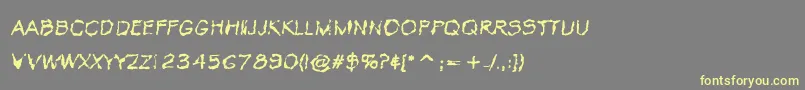 VtcKrinkleKutRegular Font – Yellow Fonts on Gray Background