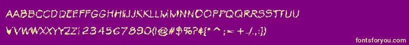 VtcKrinkleKutRegular Font – Yellow Fonts on Purple Background
