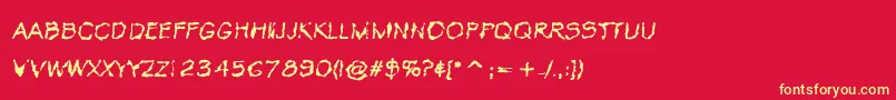 VtcKrinkleKutRegular Font – Yellow Fonts on Red Background