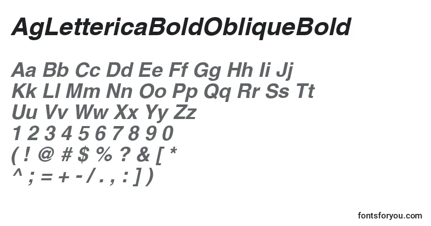 Fuente AgLettericaBoldObliqueBold - alfabeto, números, caracteres especiales