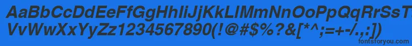 Шрифт AgLettericaBoldObliqueBold – чёрные шрифты на синем фоне
