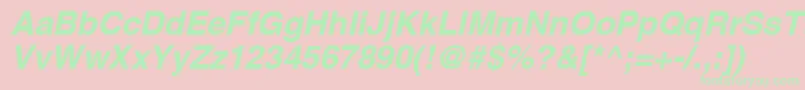 フォントAgLettericaBoldObliqueBold – ピンクの背景に緑の文字